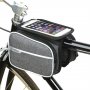 Fietstas met vakje voor mobiele telefoon - 2l - grauw