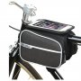 Fietstas met vakje voor mobiele telefoon - 2l - zwart