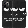Flip Case met standaard Raak mijn telefoon niet aan voor iPhone 11 Pro - zwart
