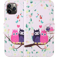 Flip Case met Stand Uil liefde voor iPhone 11 Pro - kleurrijk