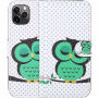 Flip Case met standaard Slapende uil voor iPhone 11 Pro - groen