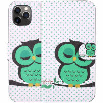 Flip Case met standaard Slapende uil voor iPhone 11 Pro - groen