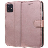 Tikethoes met kunstlederen standaard voor iPhone 11 - roze-goud