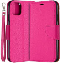 Tikethoes met lederen textuur voor iPhone 11 - fuschia