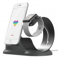 Aluminium oplaadstation voor Apple horloge en iPhone - grauw