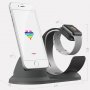 Aluminium oplaadstation voor Apple horloge en iPhone - grauw