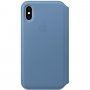 Appel Folio Lederen Flip case voor iPhone XS - korenbloem blauw
