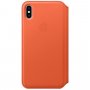 Appel Folio Lederen Flip case voor iPhone XS Max. - donkeroranje