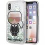 Karl Lagerfeld Iridescente Hoesje met Glitter voor iPhone X / XS - rein
