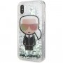 Karl Lagerfeld Iridescente Hoesje met Glitter voor iPhone X / XS - rein