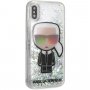 Karl Lagerfeld Iridescente Hoesje met Glitter voor iPhone X / XS - rein