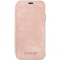 Gok cover met krokodillenhuid textuur voor iPhone X / XS - lichtroze