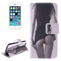 Koffer met geïntegreerde standaard en vak voor documenten Apple iPhone 5 / 5S / SE (2016) - meisje met sexy rug