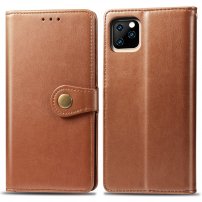 Kunstlederen retro portemonnee voor iPhone 11 - bruin