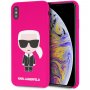 Karl Lagerfeld Body Iconic Silicone cover voor iPhone XS Max. - fuschia
